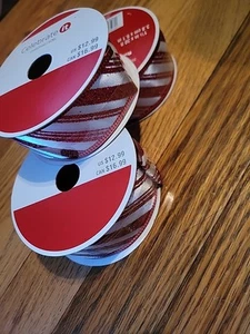 1.5"x30ft Red & White Candy Cane Wired Ribbon by Celebrate It® Christmas 2x - Picture 1 of 4