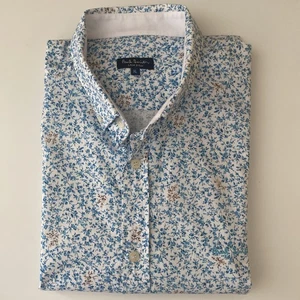 Paul Smith Shirt Sz XL Blue Floral Print Long Sleeve Cotton Button Down Men - Picture 1 of 8