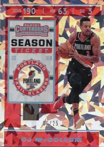 CJ McCollum 2019-20 Panini Contenders NBA Season Ticket Cracked Ice SP /25 - Picture 1 of 2