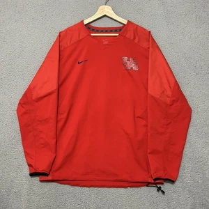 Houston Cougars Nike Pullover Jacket Men Large Red Windbreaker NCAA College - Picture 1 of 9