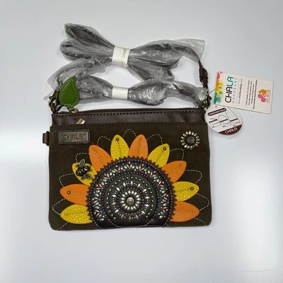 Bolso sin asas convertible de cuero sintético girasol abeja deslumbrante Chala nuevo con etiquetas Foto 1 de 4