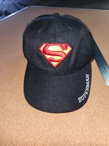 SUPERMAN Logo Black Hat Cap Used On Display Head - Picture 1 of 15