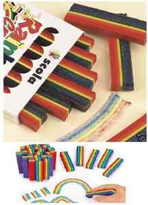 6 PACK OF SCOLA RAINBOW WAX POSTER CRAYONS MULTI-COLOURED 5 COLOURS PER STICK