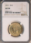 1911 $10 INDIAN HEAD EAGLE GOLD COIN **NGC CERTIFIED AU58** FREE SHIPPING!!