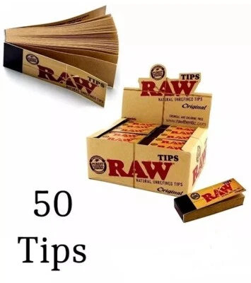 Raw Original Filter Tips Slim No Sbiancate Filtri Di Carta Da 50 Bloc FREE SHIPP - Imagen 1 de 4