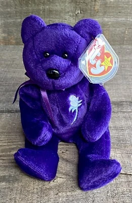 豆豆娃公主戴安娜熊 1997 年 PE 颗粒罕见完好状态原装所有者 — 第 1/4 张图片