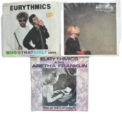 LOT OF 3 EURYTHMICS PIC SLEEVE SINGLES 45 7" RECORD ANI LENNOX ARETHA FRANKLIN - Image 1 of 4