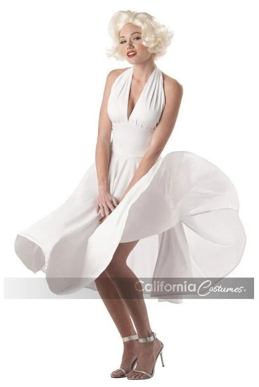 Marilyn Monroe White Dress Adult Halloween Costume Large