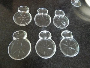 6 Vintage Fostoria Mademoiselle Glass Coasters w/ Spoon Holder / Ashtray EX COND - Picture 1 of 3