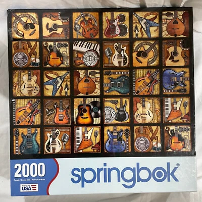 New Sealed Springbok 2000 Piece Jigsaw Puzzle Guitars Six String Symphony 34x42 - Image 1 of 4