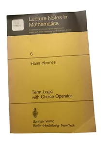 Lecture Notes In Mathematics By Hans Hermes Published By Springer-Verlag 1970 - Picture 1 of 8
