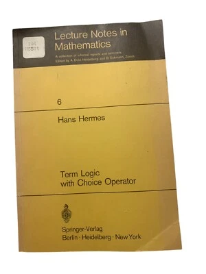Lecture Notes In Mathematics By  Hans Hermes Published By Springer-Verlag 1970 - Image 1 of 4
