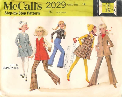 Vintage 1969 McCall's # 2029 Sewing Pattern: Girls' Separates: Size: 12 - Image 1 of 2