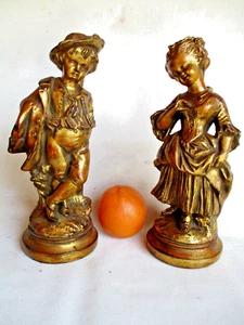 borghese figuren vintage italy hollywood regency gold vergoldet glam 11" h. - Bild 1 von 8