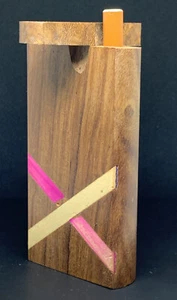HERB PIPE NEW FLOWER PORTABLE SMOKE WOODEN TOBACCO OG  4"DUGOUT BOX SET POCKET  - Picture 1 of 12