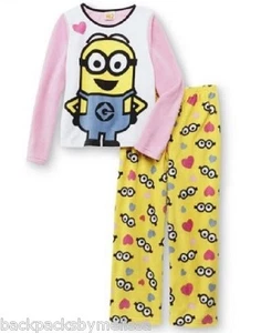 DESPICABLE Me Pajamas Girl's 6/6x NeW Pink Long Sleeve Shirt & Pants Minion Pjs - Picture 1 of 3