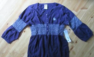 Miss Attitude Dark Purple Girls 14 Button Up Metallic Inserts Sweater NWT CUTE! - Picture 1 of 4