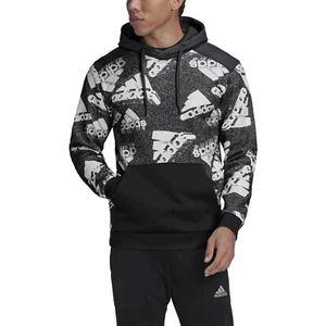 Sudadera con capucha para hombre Adidas polar negra/blanca unisex Brandlove HK0369 - Imagen 1 de 3
