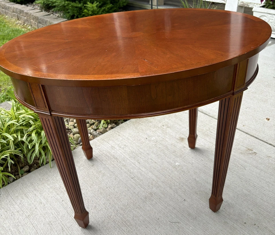 Vintage Bombay Company Oval Burlwood Accent Side Table - Image 1 of 4