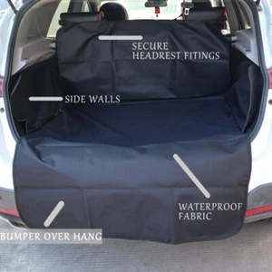UK 2 In 1 Waterproof Car Rear Back Seat Cover Pet Dog Boot Mat Cargo Liner Tray - Picture 1 of 11