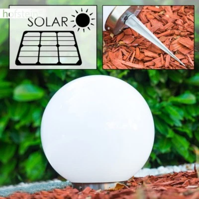 Garten Solar Kugelleuchte 20 cm Terrasse Hof Wege Sonne Veranda Lampe Edelstahl - Bild 1 von 4