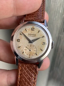 Vintage Movado Bumper Automatic Mens Watch Steel Swiss 32,5mm - Picture 1 of 11