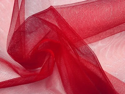 Dress Tutu Skirt Net Fabric Nylon Mesh Bridal Material Tulle 68" Wide - Red - Image 1 of 4