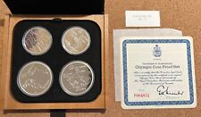 1976 Canadian Mint Montreal Olympic 4 Coin Silver Proof Set With COA