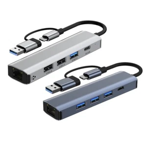 USB+Type C HUB Docking Station Adapter 100mbps/1000mbps RJ45 Ethernet Adapter - Picture 1 of 10