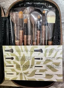 Makeup 8 Brush Set with Soft Leather Case (NEW) Terresa - Picture 1 of 6