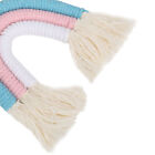 Baby Children Room Wood Hanging Decor Hand‑Woven Rope Tassel Ornament Colour↑