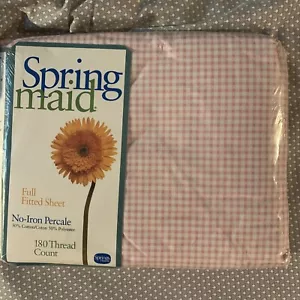 Spring maid full fitted sheets standard 180 thread count checkered - Picture 1 of 2