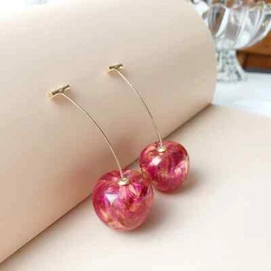 PENDIENTES DE ACRILICO CON DISEÑO DE CEREZA DULCE PARA ESTA NOVA TEMPORADA - Picture 1 of 7