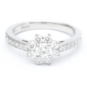 Tiffany Flora Diamond Ring White Gold (18K) Fashion Diamond Band Ring S BF560675