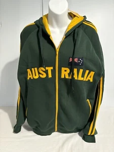 Vtg 1980’s Mr Kangaroo Fleece Men Track Top Green Hooded Zip Jacket Sz L NWT - Picture 1 of 19