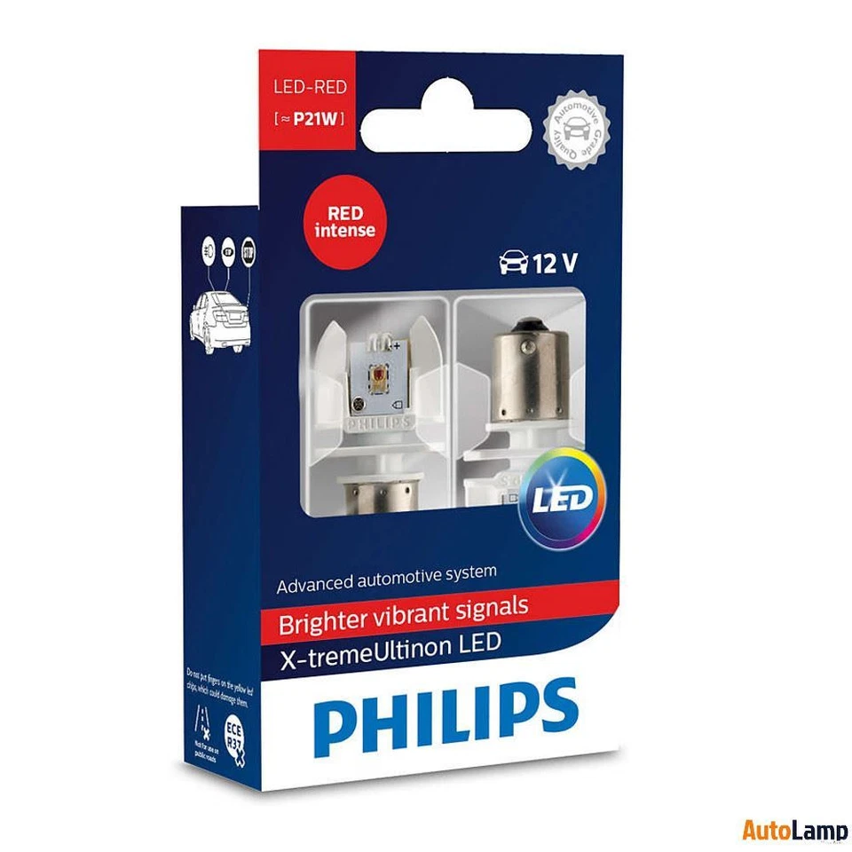 PHILIPS P21W X-tremeUltinon red intense LED stop lights Red 12898RX2 Twin - Image 1 of 1