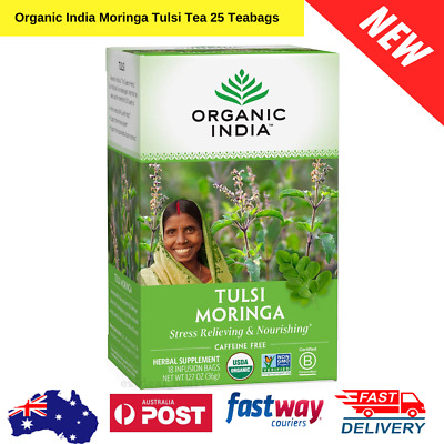 Organic India Moringa Tulsi Tea 25 Teabags | NEW AU • 9.99$