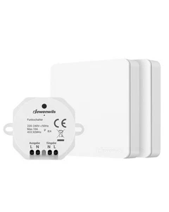 DEWENWILS Funkschalter Set, Funk-Wandschalter 30M Reichweite, 2300W, Weiß - Bild 1 von 9