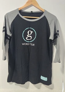 Garth Brooks World Tour Black Gray Teal Raglan Baseball Tee Concert T-Shirt XL - Picture 1 of 5