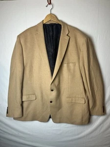 Vintage Polo Ralph Lauren Camel Hair Blazer Sports Jacket READ REPAIR CRAFT 56 L - Picture 1 of 9