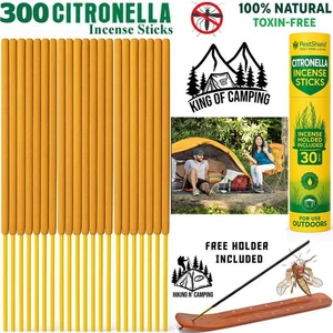 300 CITRONELLA INCENSE STICKS OUTDOOR GARDEN CAMPING HIKING INSECT FLY REPELLER - Picture 1 of 5