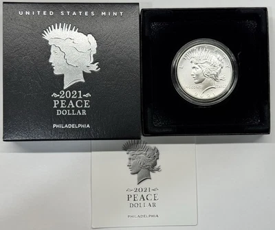 2021-P Peace Silver Dollar, Philadelphia Mint in US Mint OGP with COA - Image 1 of 4