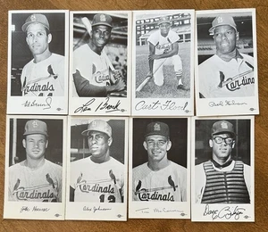 1967 World Champion St. Louis Cardinals Postcards Lou Brock Bob Gibson - Picture 1 of 4