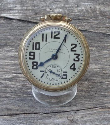 1937 Waltham Vanguard Railroad Pocket Watch 10K GF OF  16s 23j GR: 1623 Running - Image 1 of 4