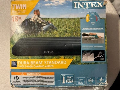 INTEX DURA-BEAM STANDARD TWIN AIR MATTRESS NEW 10 IN Height  - Image 1 of 4
