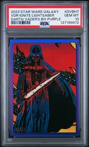 2023 Topps Star Wars Galaxy #DVBH7 Darth Vader Lightsaber Purple Ref /50 PSA 10 - Picture 1 of 5