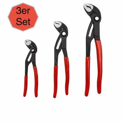 Wasserpumpenzange 3er Set Rohrzange Schnellverstellung Anti-Rutsch Zange CR-V - Bild 1 von 4