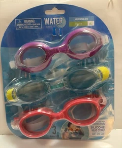 Wasser Sonne & Spaß Schwimmbrille Polycarbonat Gläser mit UV-Schutz 3er Pack Jugend 8+ - Bild 1 von 4