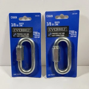 2 Packs-Everbilt 3/8 in. Zinc-Plated Steel Quick Link 2200 lb. 43384 - Picture 1 of 2