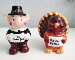 Turkey & Pig Thanksgiving Salt And Pepper Set Collectible New With Box - Picture 1 of 3